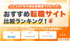 転職サイトおすすめ比較ランキングTOP10！23,339名が回答した46サービスの満足度を公開